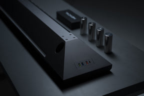 Hexcal Studio is a premium workstation that functions as a monitor stand, desk shelf and organizer