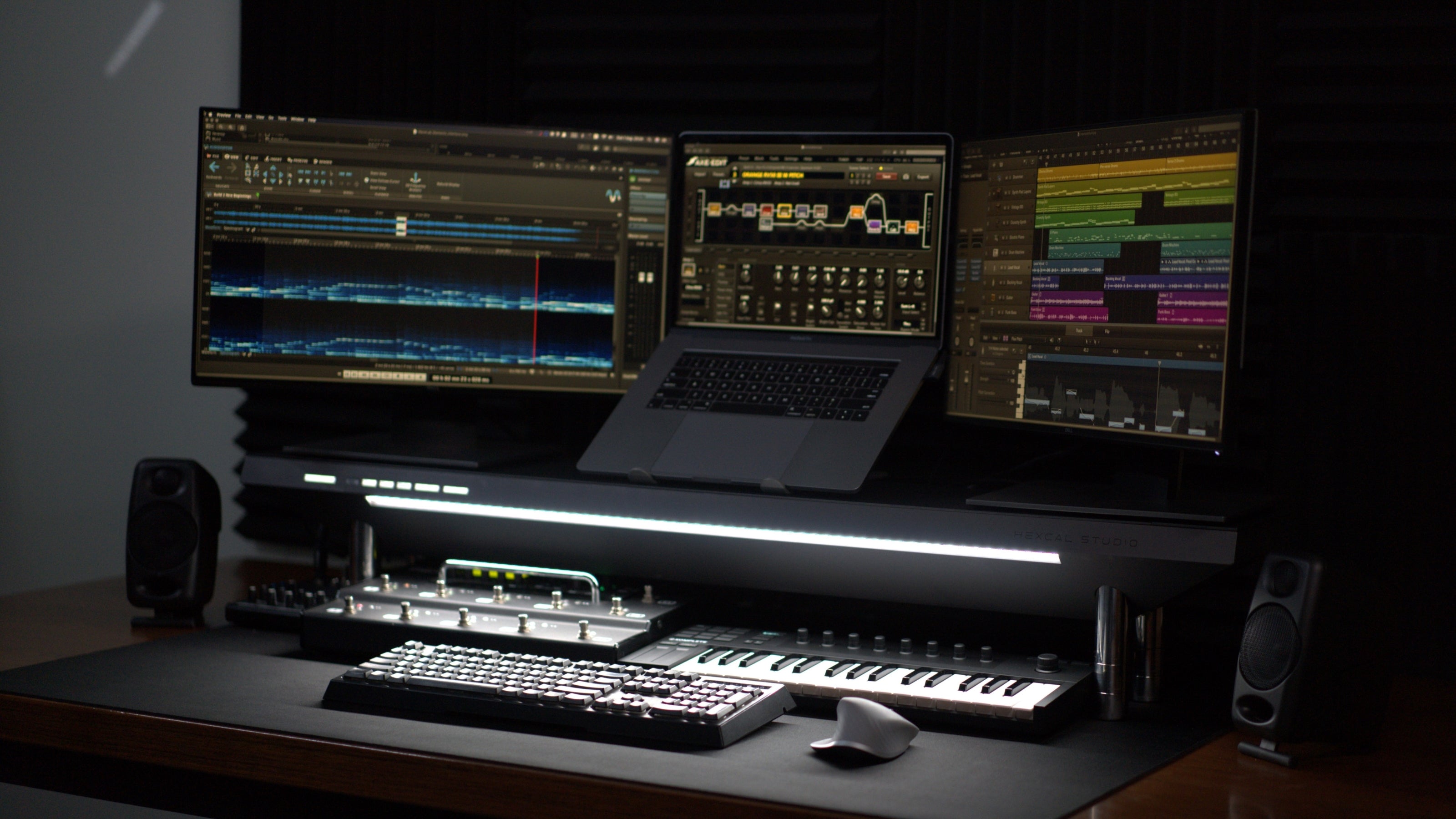 Hexcal Studio fits perfectly into a music studio or any kind of home offices or garage labs.
